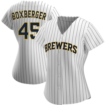 Authentic Brad Boxberger Women's Milwaukee Brewers White /Navy Alternate Jersey