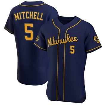 Authentic Garrett Mitchell Men's Milwaukee Brewers Navy Alternate Jersey
