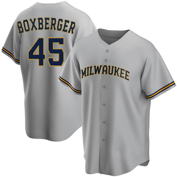 Replica Brad Boxberger Youth Milwaukee Brewers Gray Road Jersey