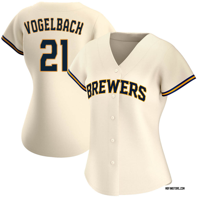Replica Daniel Vogelbach Women's Milwaukee Brewers Cream Home Jersey