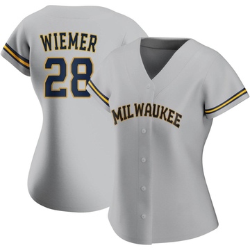 Men's Nike Joey Wiemer Cream Milwaukee Brewers Home Replica Player Jersey Size: Medium